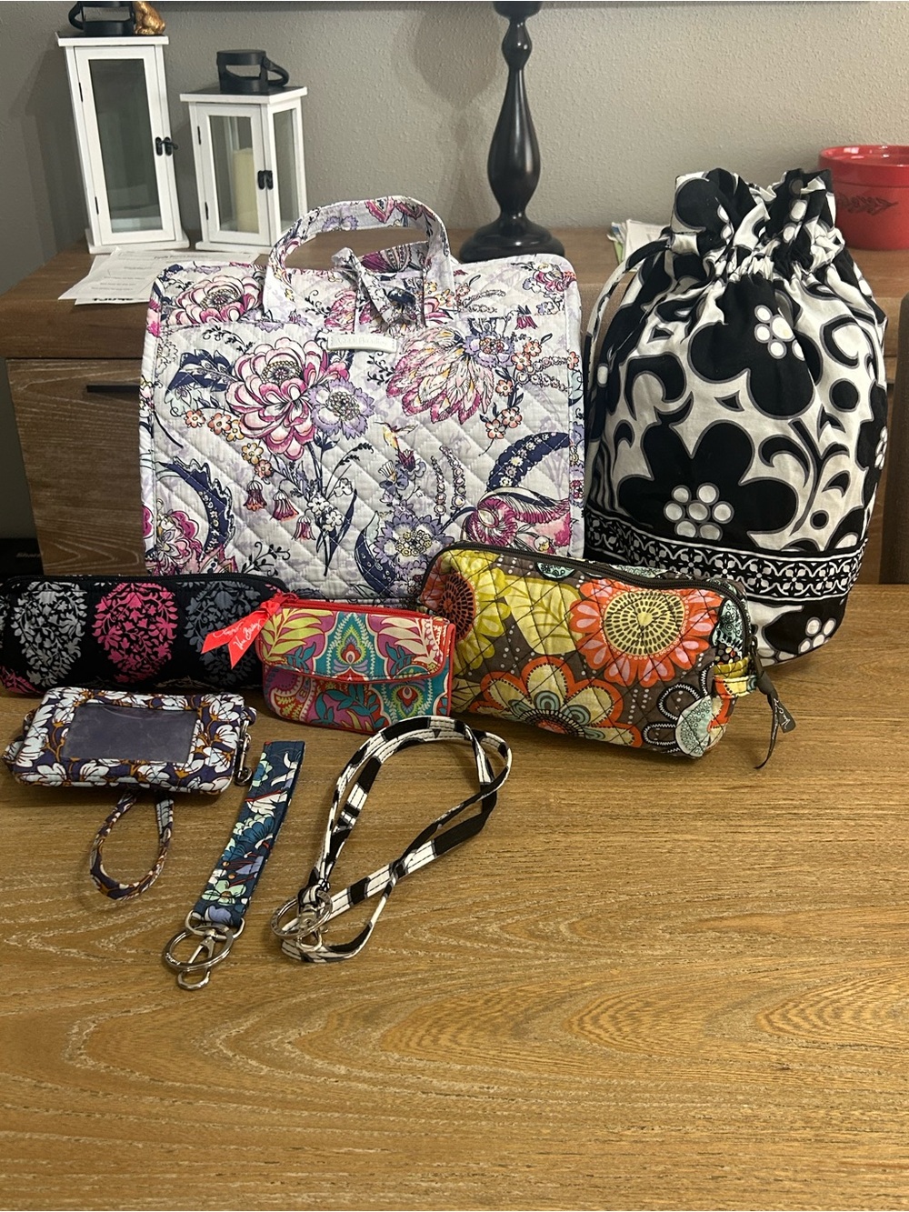 Vera Bradley 8 Pieces Toiletries Bag 2 Wallets 2 Make up Bags Wet Bag Lanyard